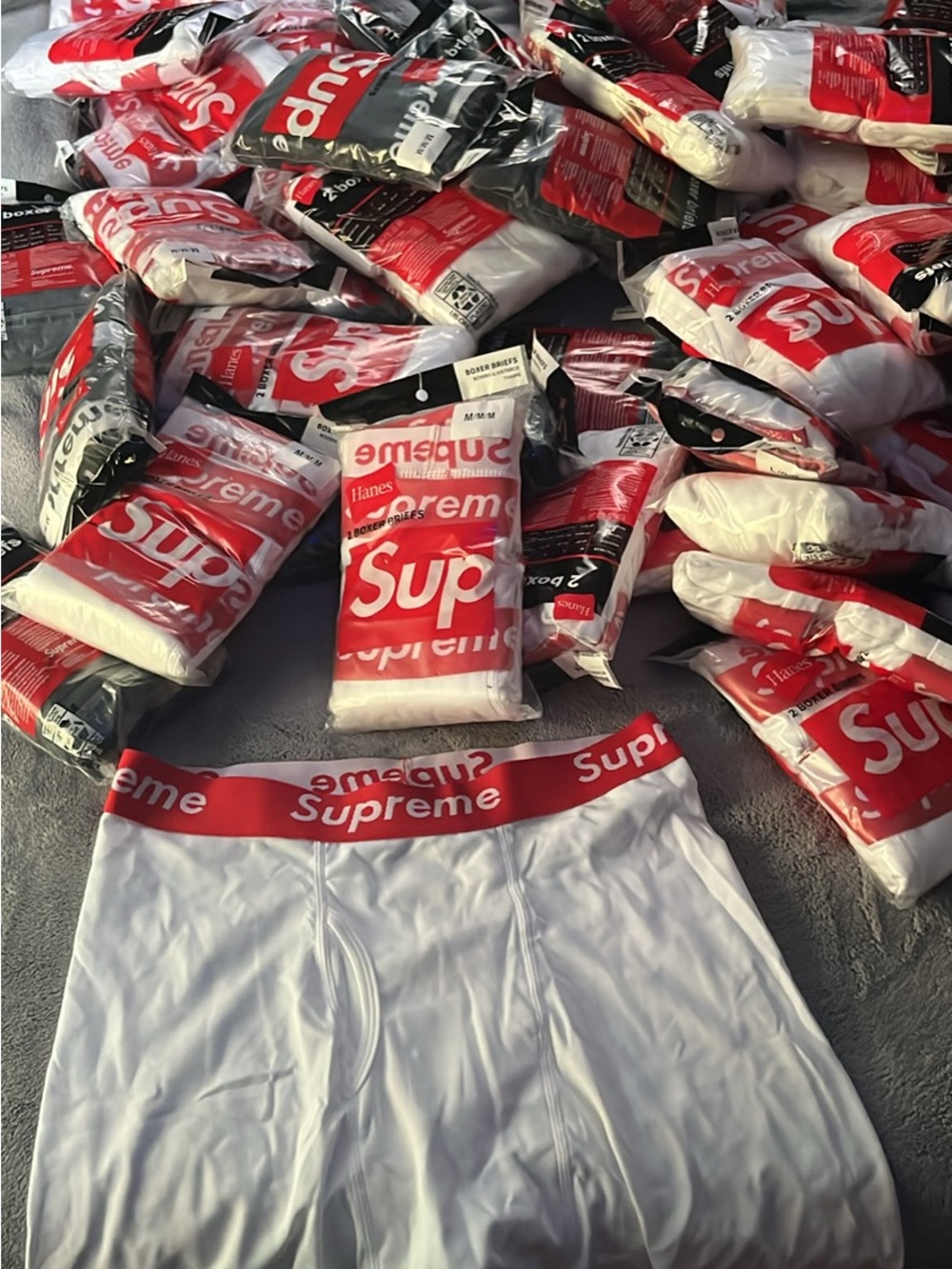 2 pack supreme briefs white - black M-L